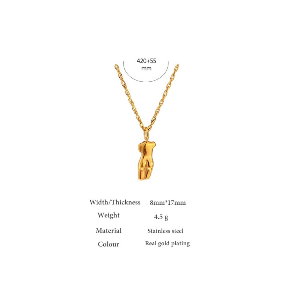 ^NEW 18K Gold Plated Female Woman Figure Pendant Necklace - Picture 4 of 7
